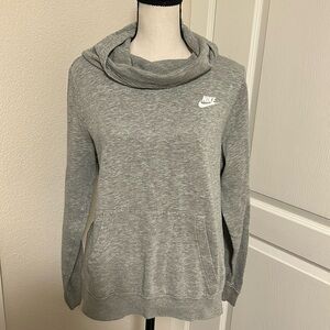 NWD NIKE Sportswear Varsity Gray Funnel Neck Hoodie French Terry Sweater Medium